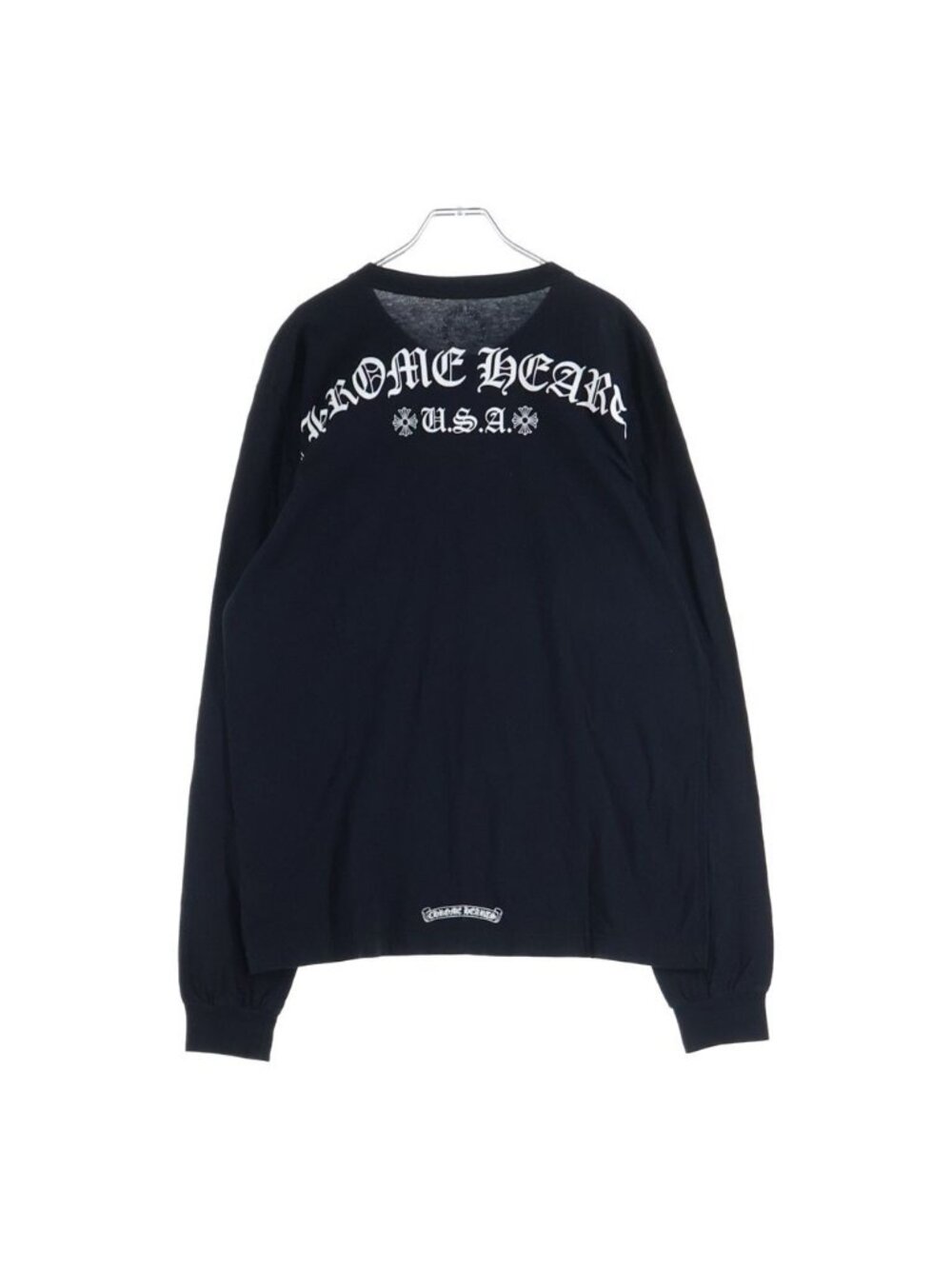 Chrome Hearts Front Pocket Back Arch Logo Cotton Long Sleeve T-Shirt Black